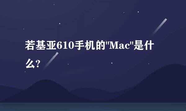 若基亚610手机的