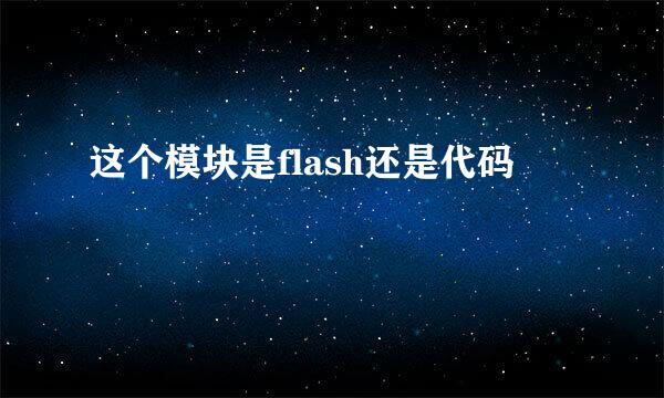 这个模块是flash还是代码