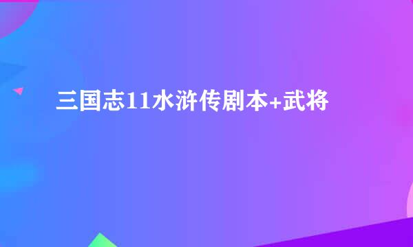 三国志11水浒传剧本+武将