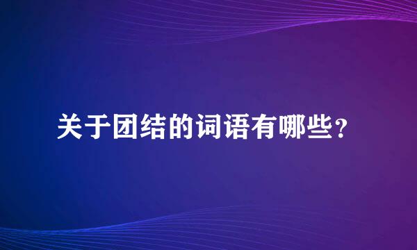 关于团结的词语有哪些？