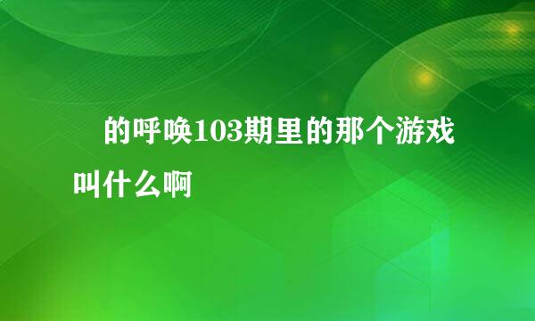 囧的呼唤103期里的那个游戏叫什么啊