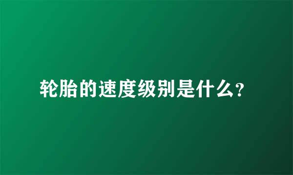 轮胎的速度级别是什么？