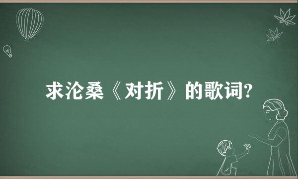 求沦桑《对折》的歌词?