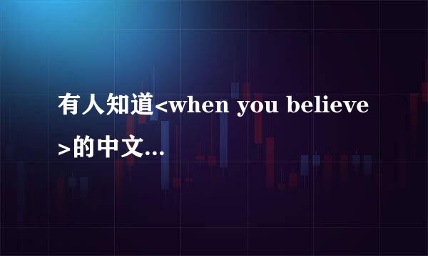 有人知道<when you believe>的中文歌词吗?