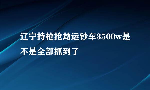 辽宁持枪抢劫运钞车3500w是不是全部抓到了