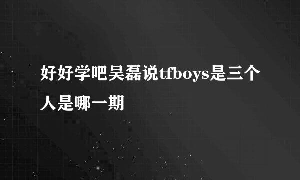 好好学吧吴磊说tfboys是三个人是哪一期