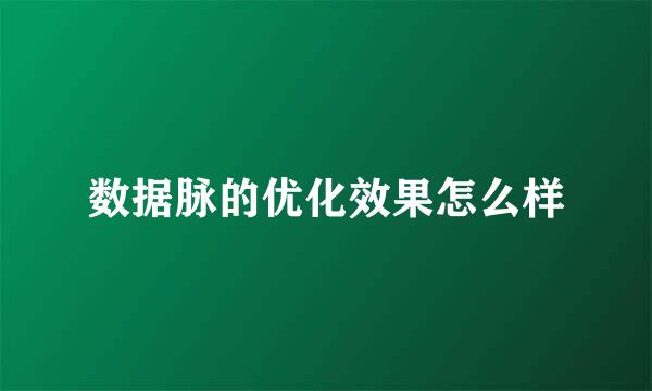 数据脉的优化效果怎么样