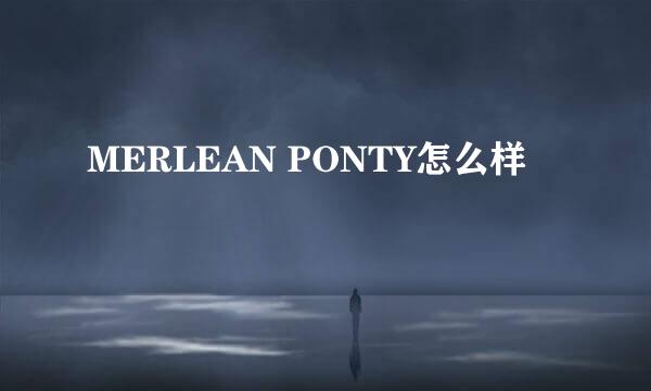 MERLEAN PONTY怎么样