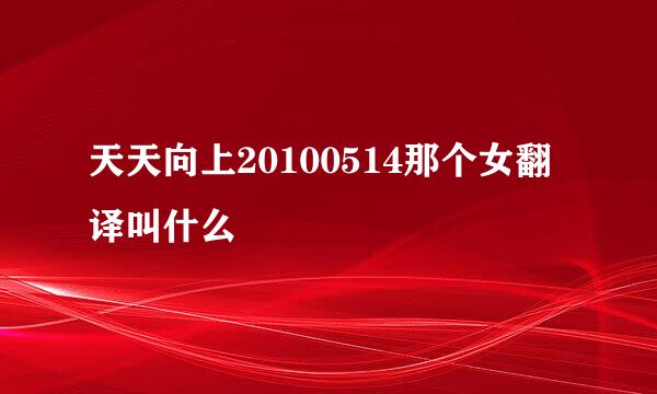 天天向上20100514那个女翻译叫什么