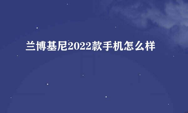 兰博基尼2022款手机怎么样