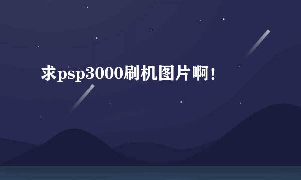 求psp3000刷机图片啊！