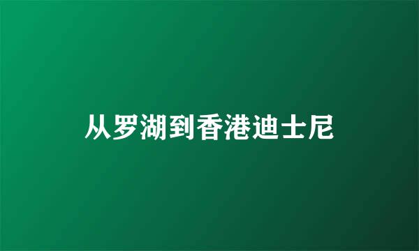 从罗湖到香港迪士尼