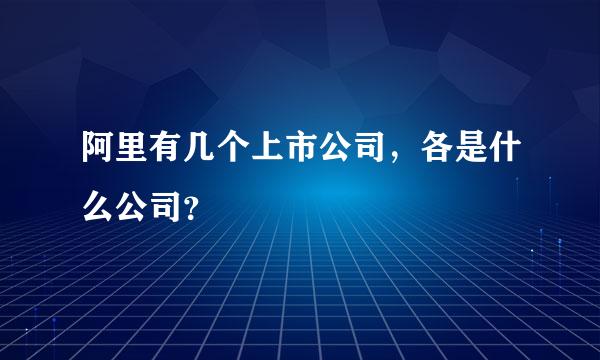 阿里有几个上市公司，各是什么公司？