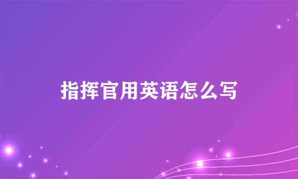 指挥官用英语怎么写