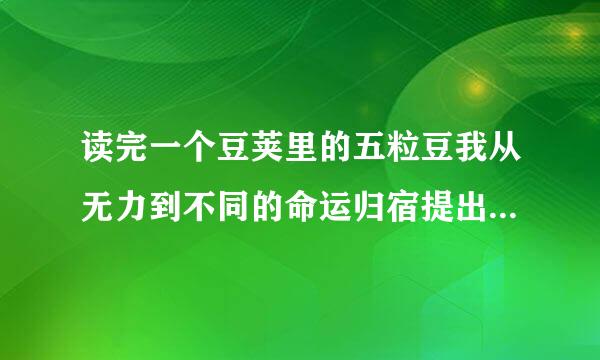 读完一个豆荚里的五粒豆我从无力到不同的命运归宿提出了什么的疑问？