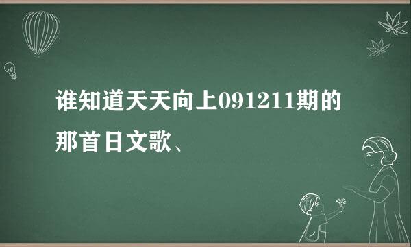 谁知道天天向上091211期的那首日文歌、