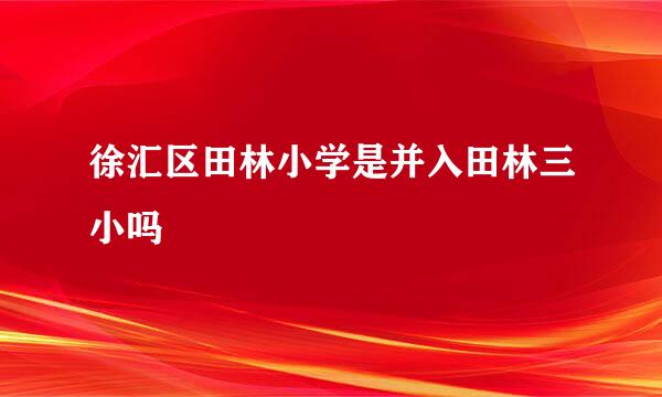 徐汇区田林小学是并入田林三小吗