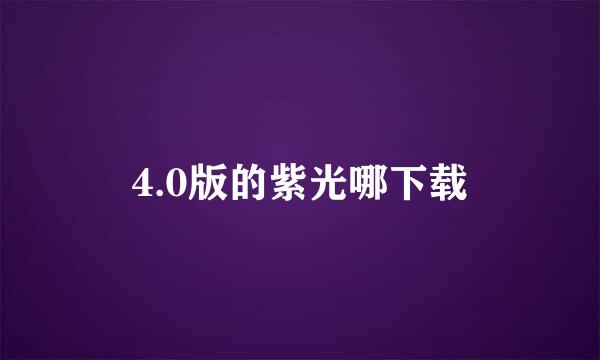 4.0版的紫光哪下载