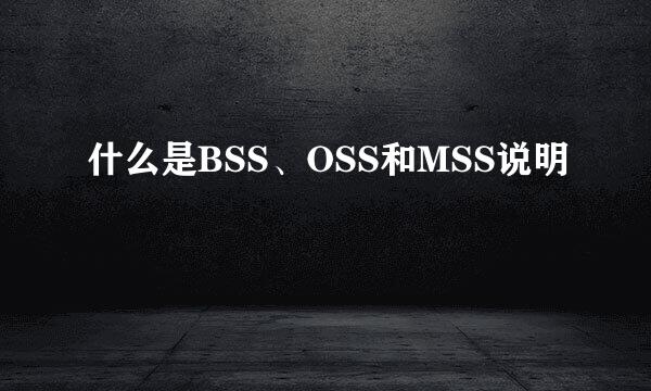 什么是BSS、OSS和MSS说明