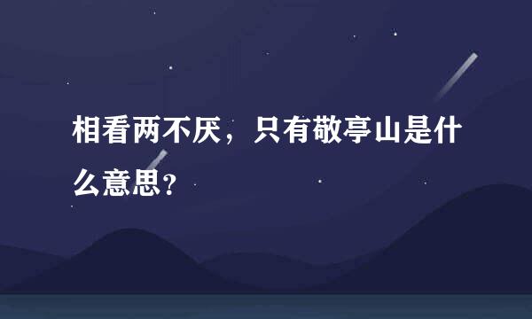 相看两不厌，只有敬亭山是什么意思？