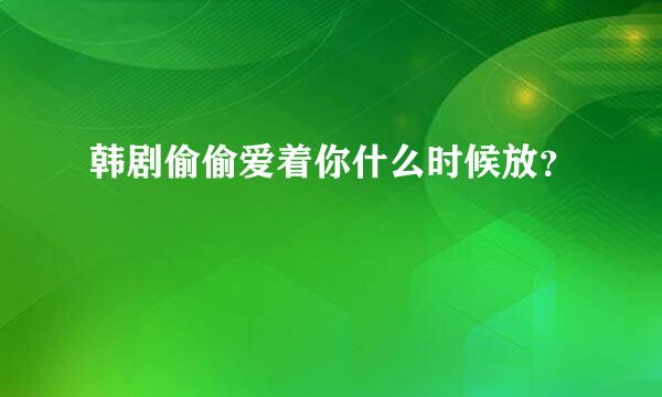 韩剧偷偷爱着你什么时候放？