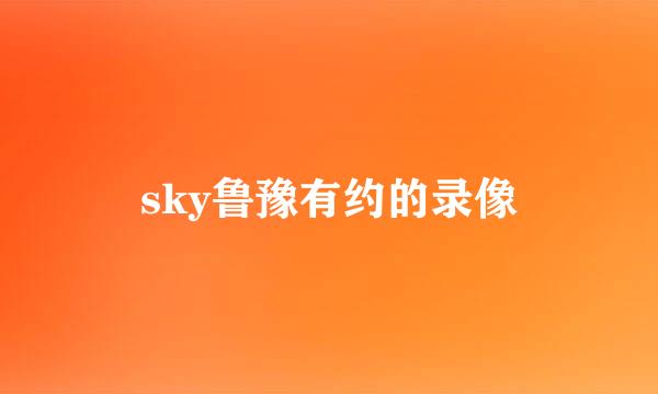 sky鲁豫有约的录像