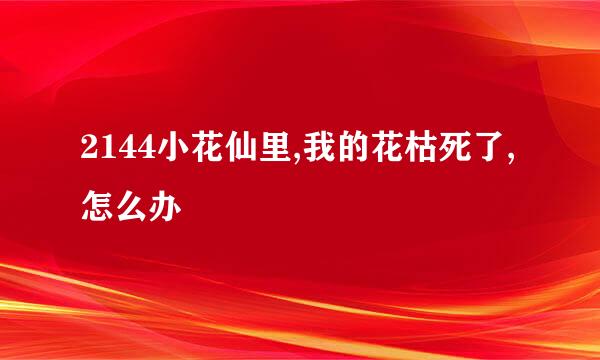 2144小花仙里,我的花枯死了,怎么办