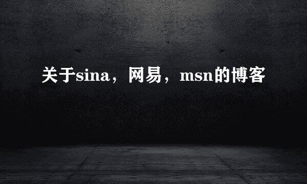 关于sina，网易，msn的博客