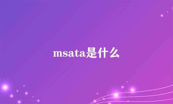 msata是什么