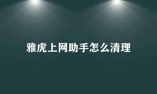 雅虎上网助手怎么清理