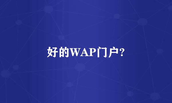 好的WAP门户?