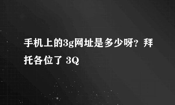 手机上的3g网址是多少呀？拜托各位了 3Q