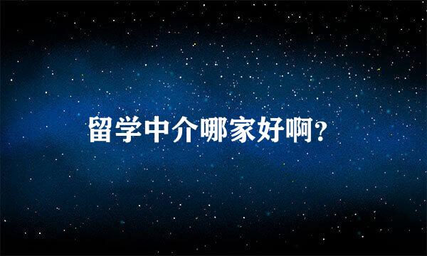 留学中介哪家好啊？