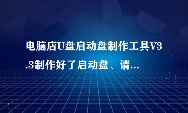 电脑店U盘启动盘制作工具V3.3制作好了启动盘、请问怎么在启动盘里放入系统、、