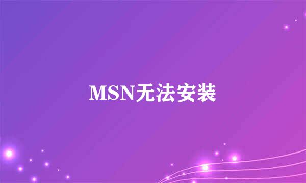 MSN无法安装