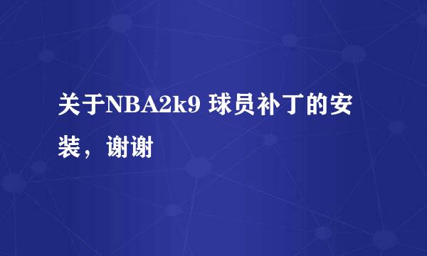 关于NBA2k9 球员补丁的安装，谢谢