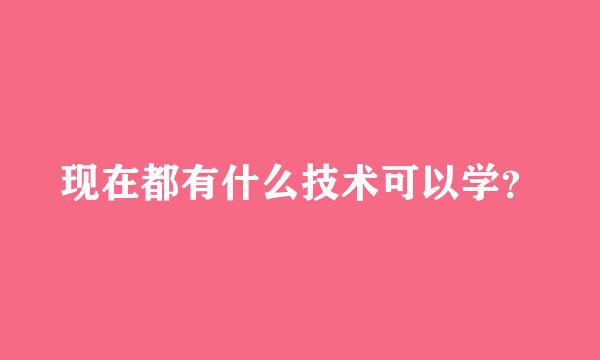 现在都有什么技术可以学？