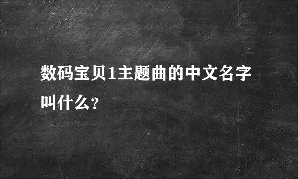 数码宝贝1主题曲的中文名字叫什么？