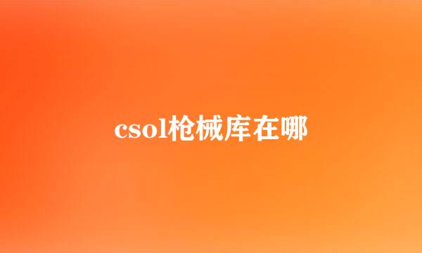 csol枪械库在哪