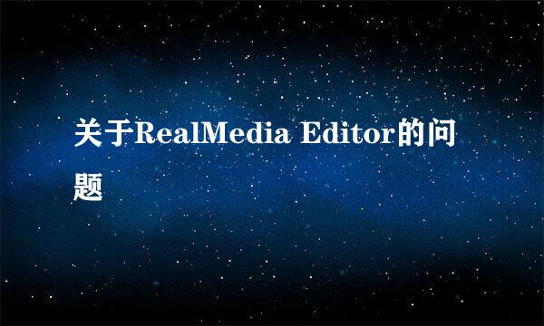 关于RealMedia Editor的问题