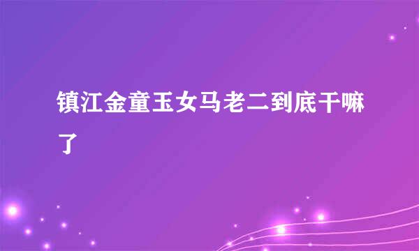 镇江金童玉女马老二到底干嘛了