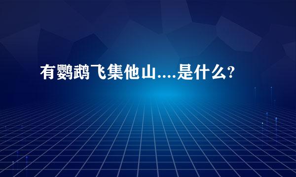 有鹦鹉飞集他山....是什么?