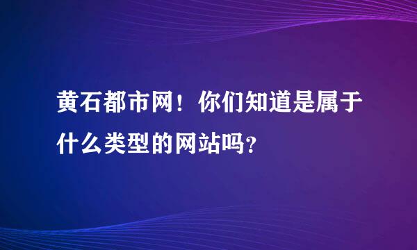 黄石都市网！你们知道是属于什么类型的网站吗？