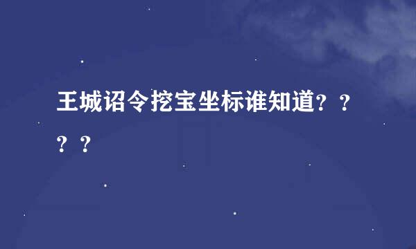 王城诏令挖宝坐标谁知道？？？？