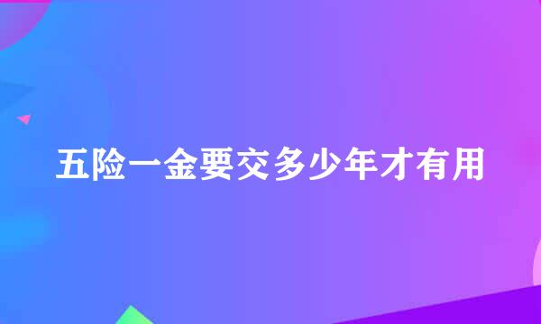 五险一金要交多少年才有用