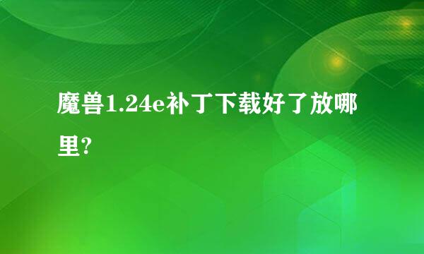 魔兽1.24e补丁下载好了放哪里?