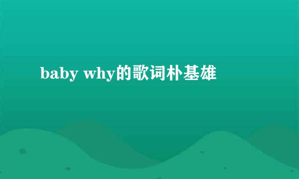 baby why的歌词朴基雄