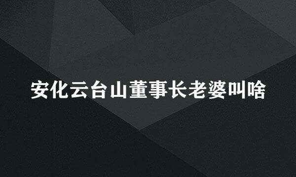 安化云台山董事长老婆叫啥