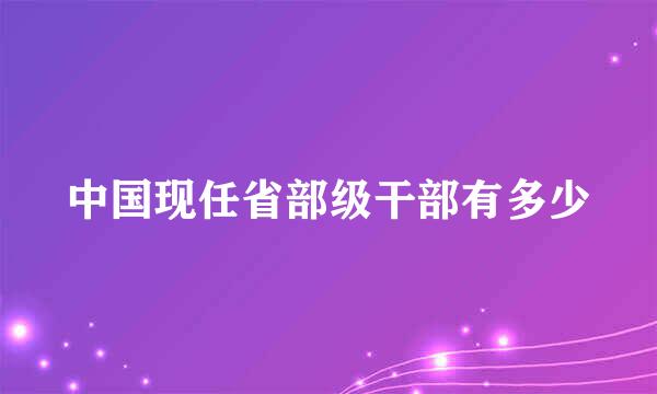 中国现任省部级干部有多少