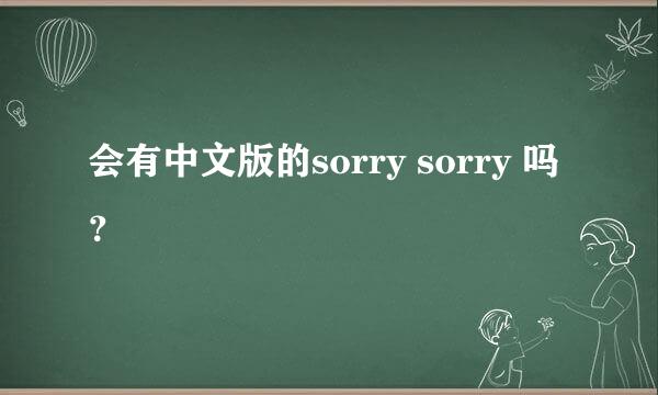 会有中文版的sorry sorry 吗？